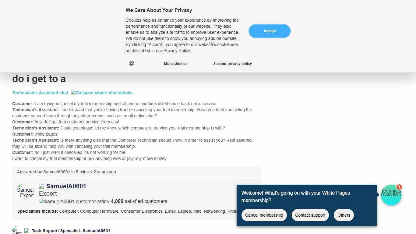 How to Cancel Your Whitepages or JustAnswer Trial Membership - Expert Help